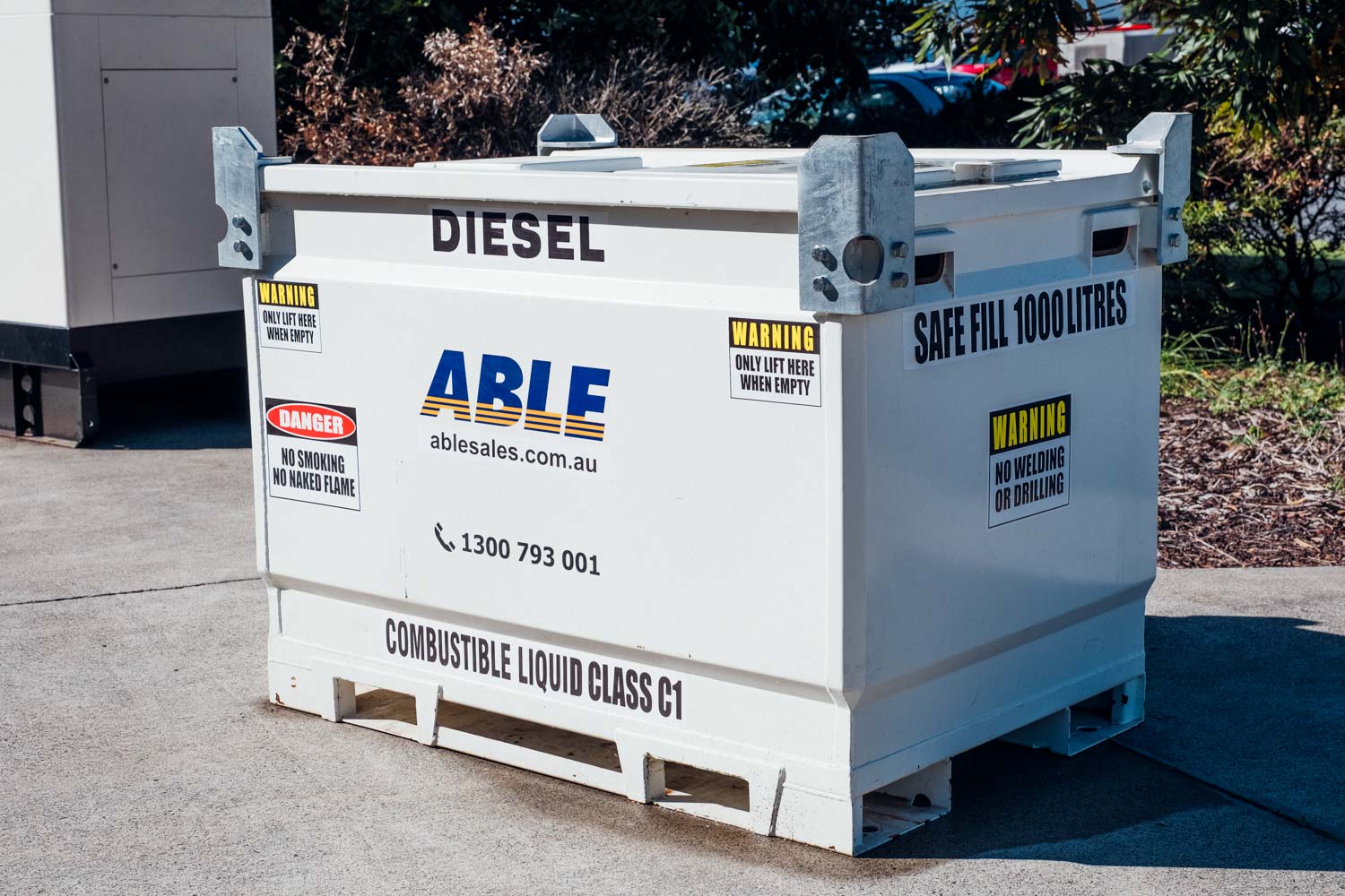1000L bunded fuel cell on site