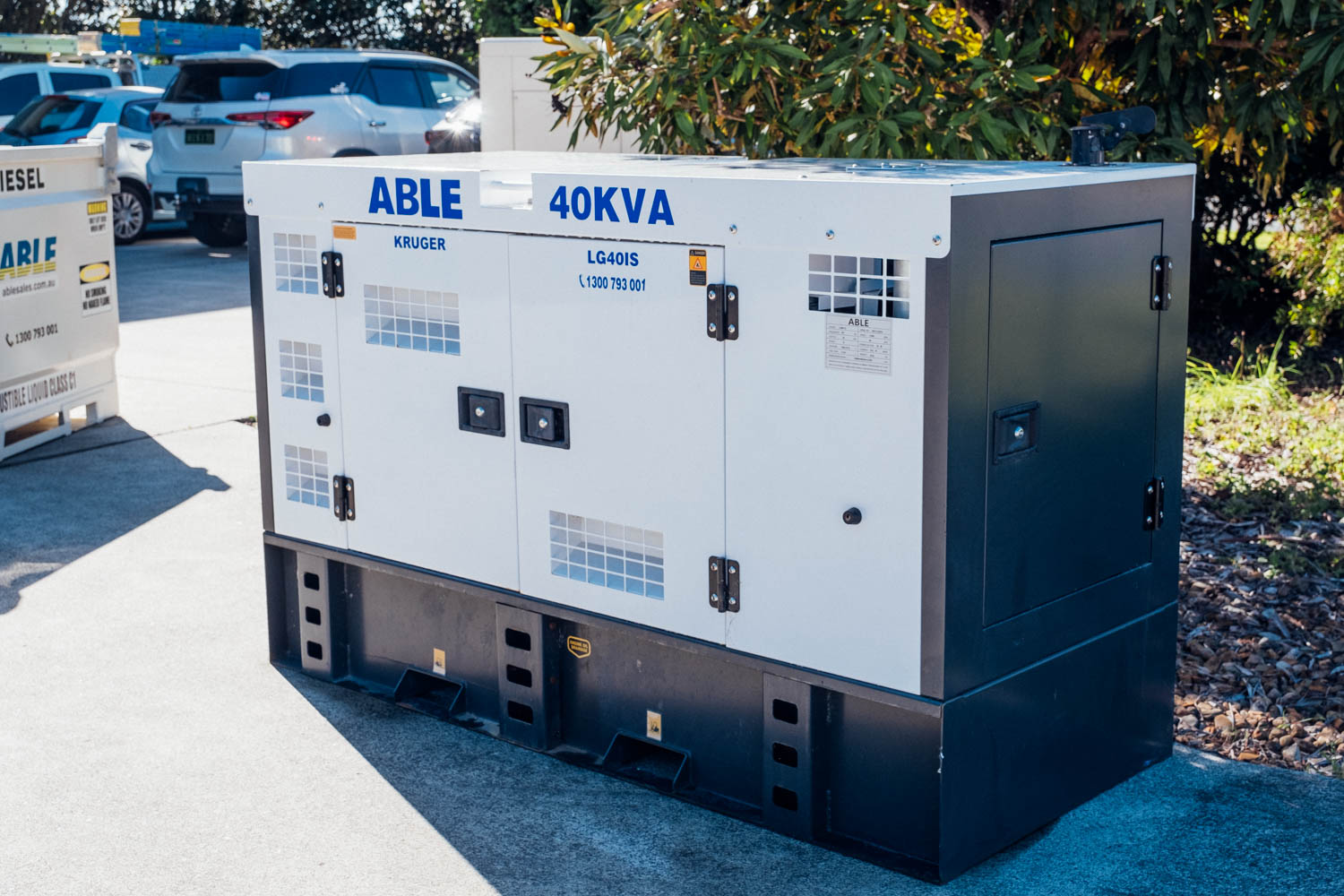 Able 40kVA diesel generator on site