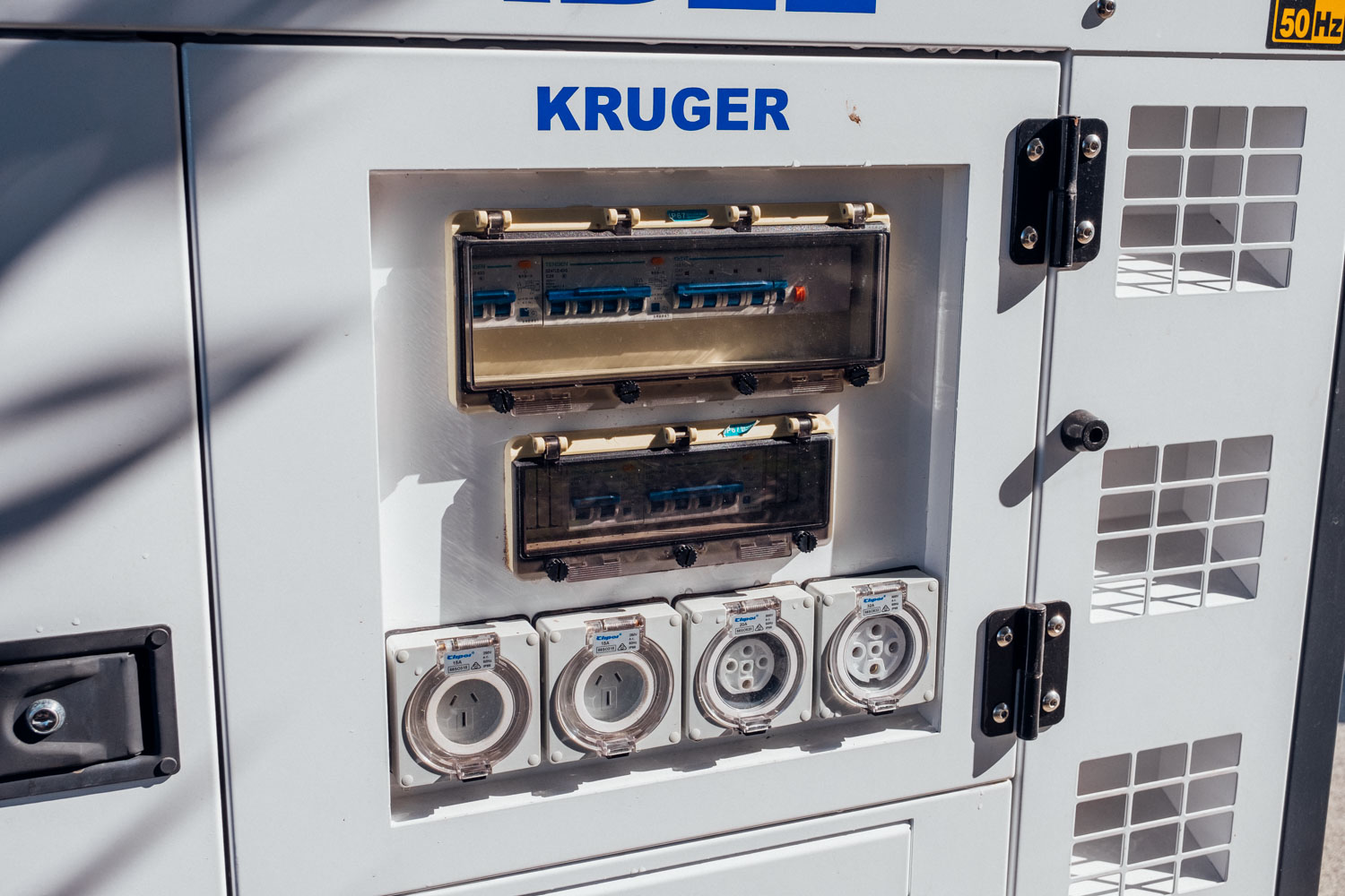Generator power outlet panel